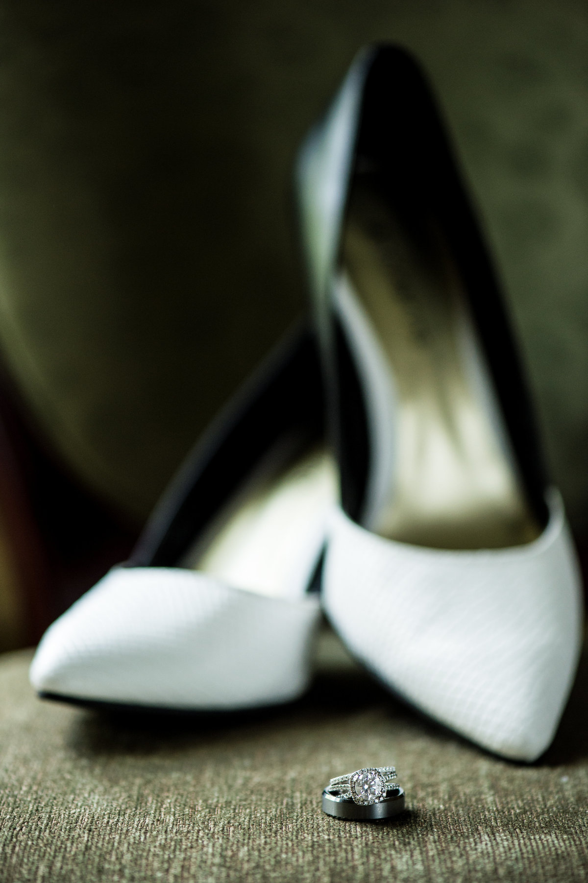 Detail shot of shoes and rings