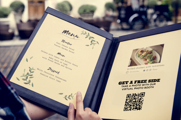 virtual photobooth in restaurant menu