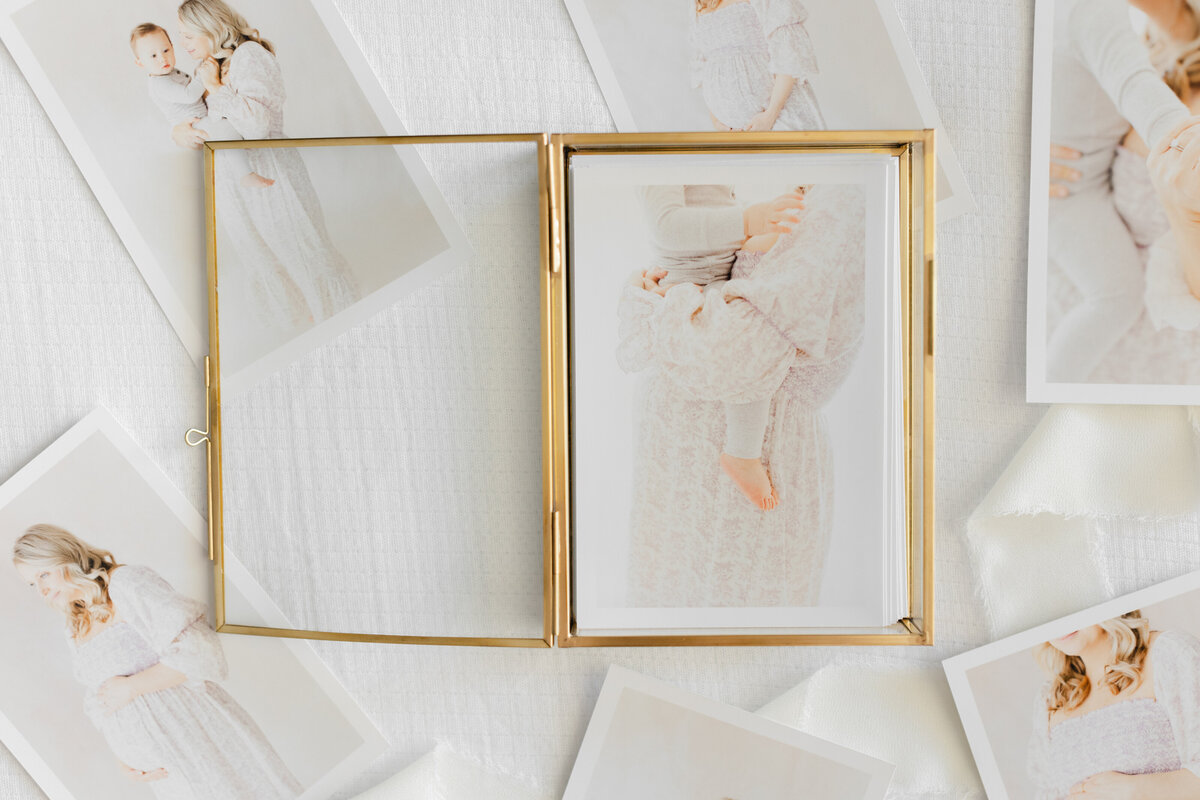 Our Luxury Heirloom Glass Box of prints by Washington DC Family Photographer