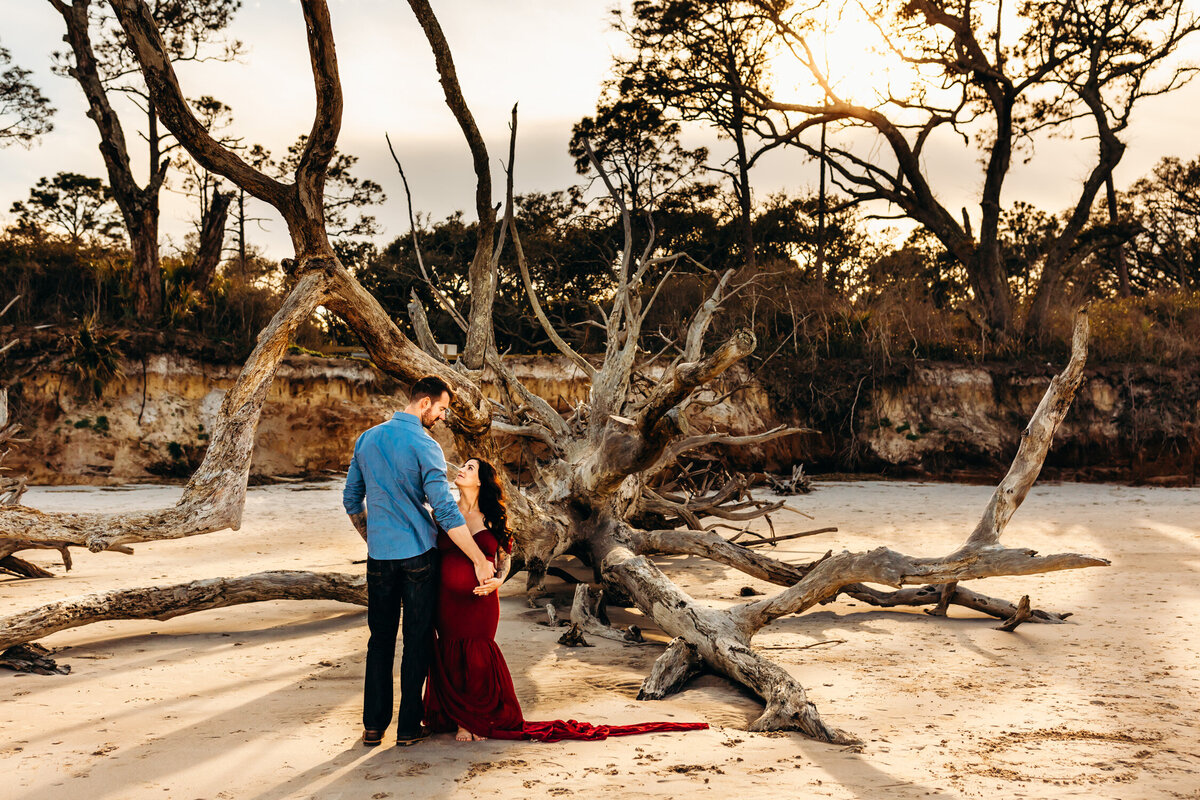 Jacksonville Florida Beach and Woods Maternity Session-13