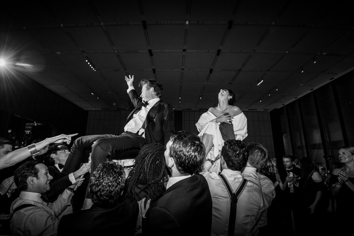 Bride and Groom Having Fun at Wedding Reception in NYC