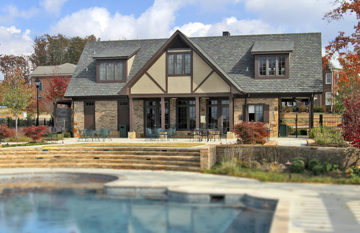 view of the pool house at The Ledges Country Club