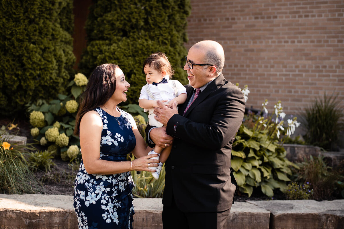Godparents and their godson for Toronto family photos