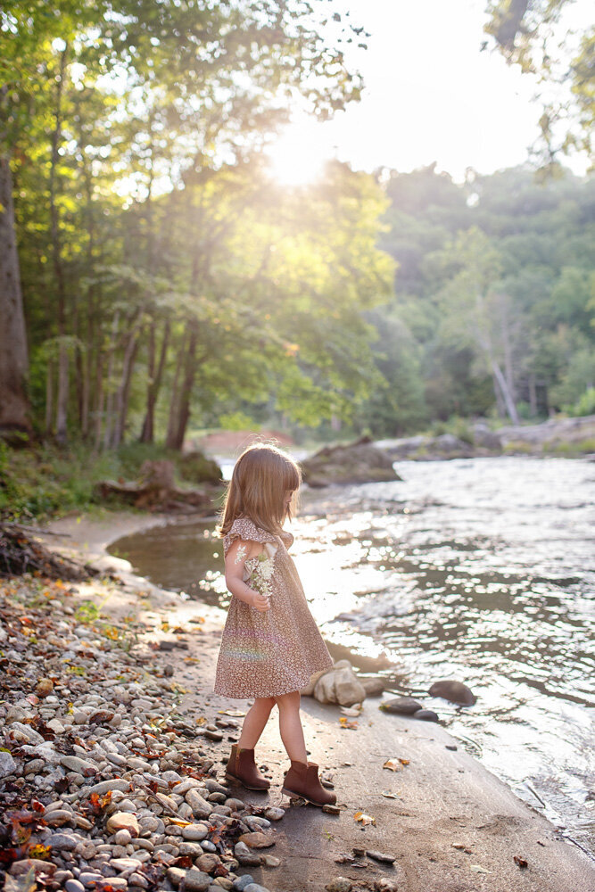 Family session located near the lake