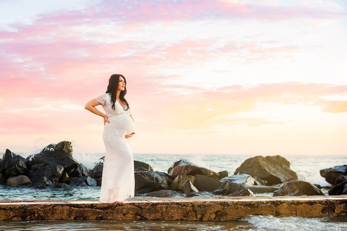 Pregnant woman on the beach in Coronado