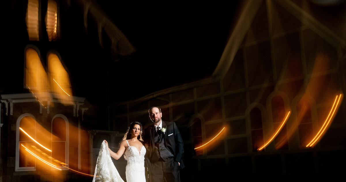 Loch Aerie Mansion wedding photography  night photography