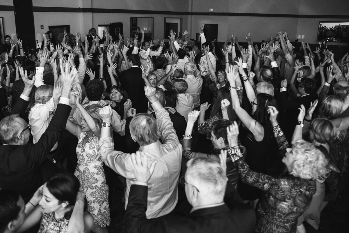dance floor wedding action at Hyatt Tahoe