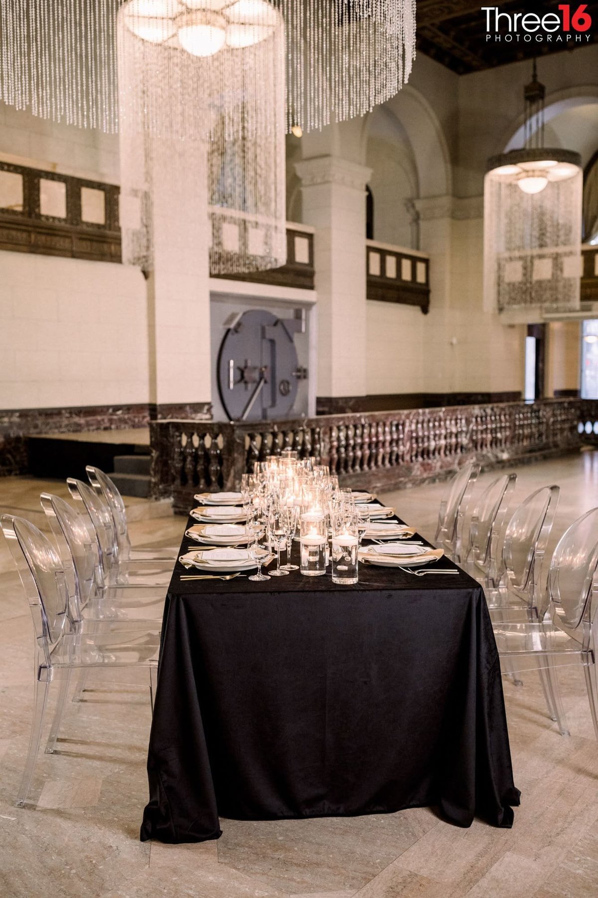 Table setup for a Majestic Downtown reception