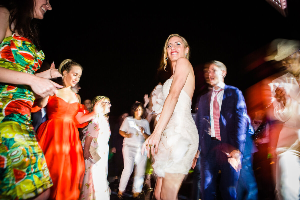 Bride dancing at wedding reception