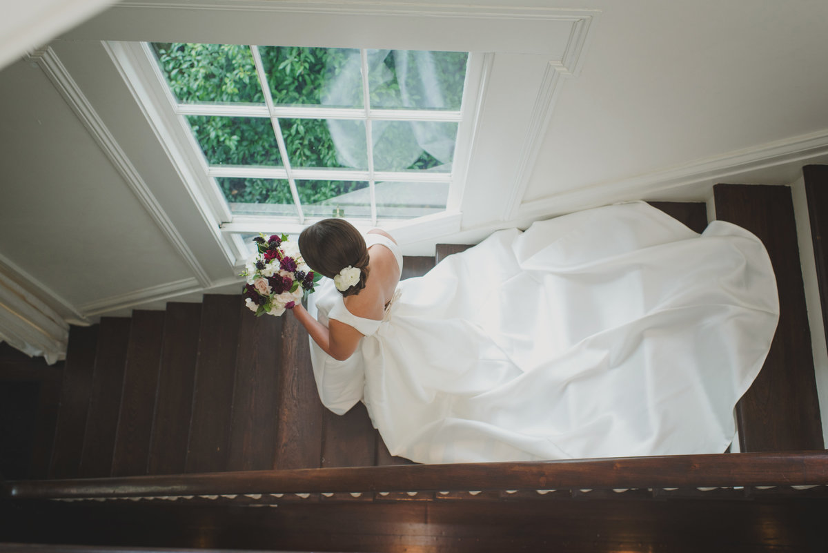 bride on stairs