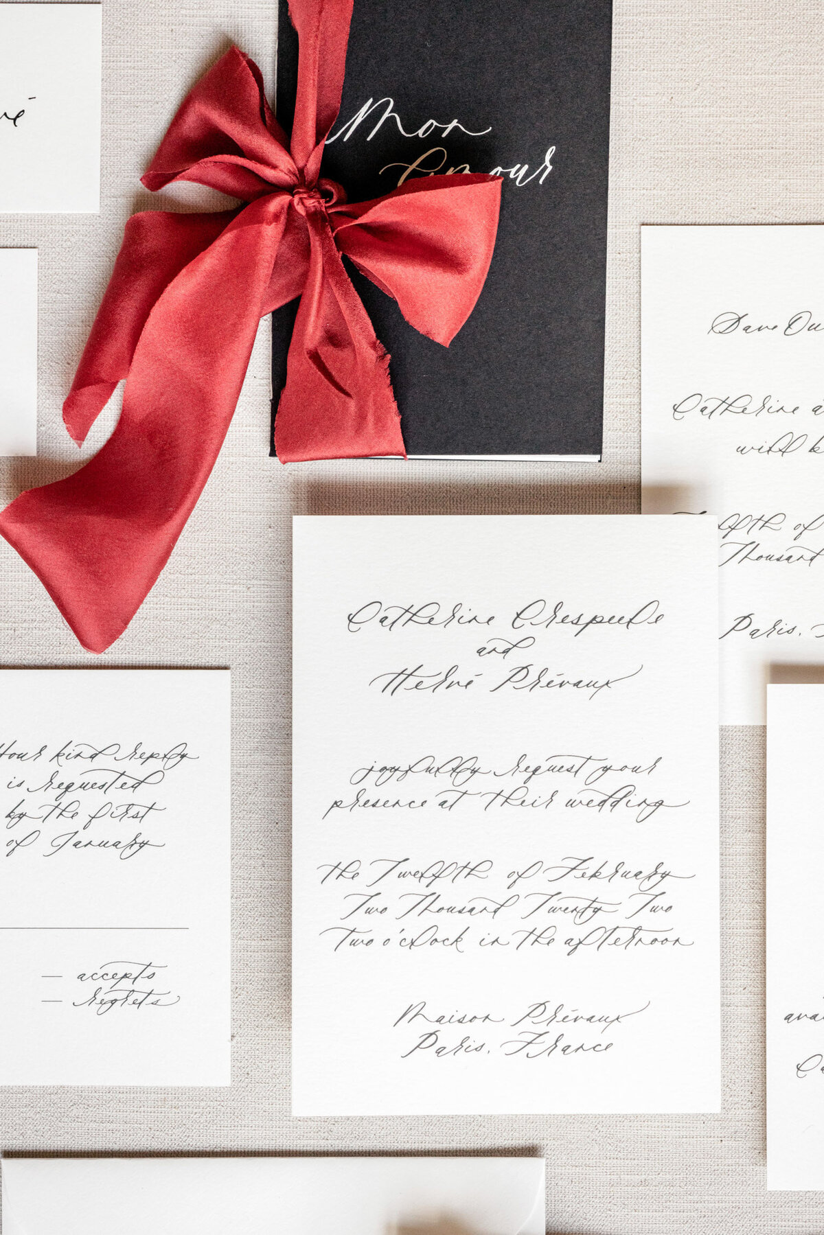 13-High-end-luxury-wedding-stationery-Paris-wedding-black-red-victoria-amrose-photography (4)