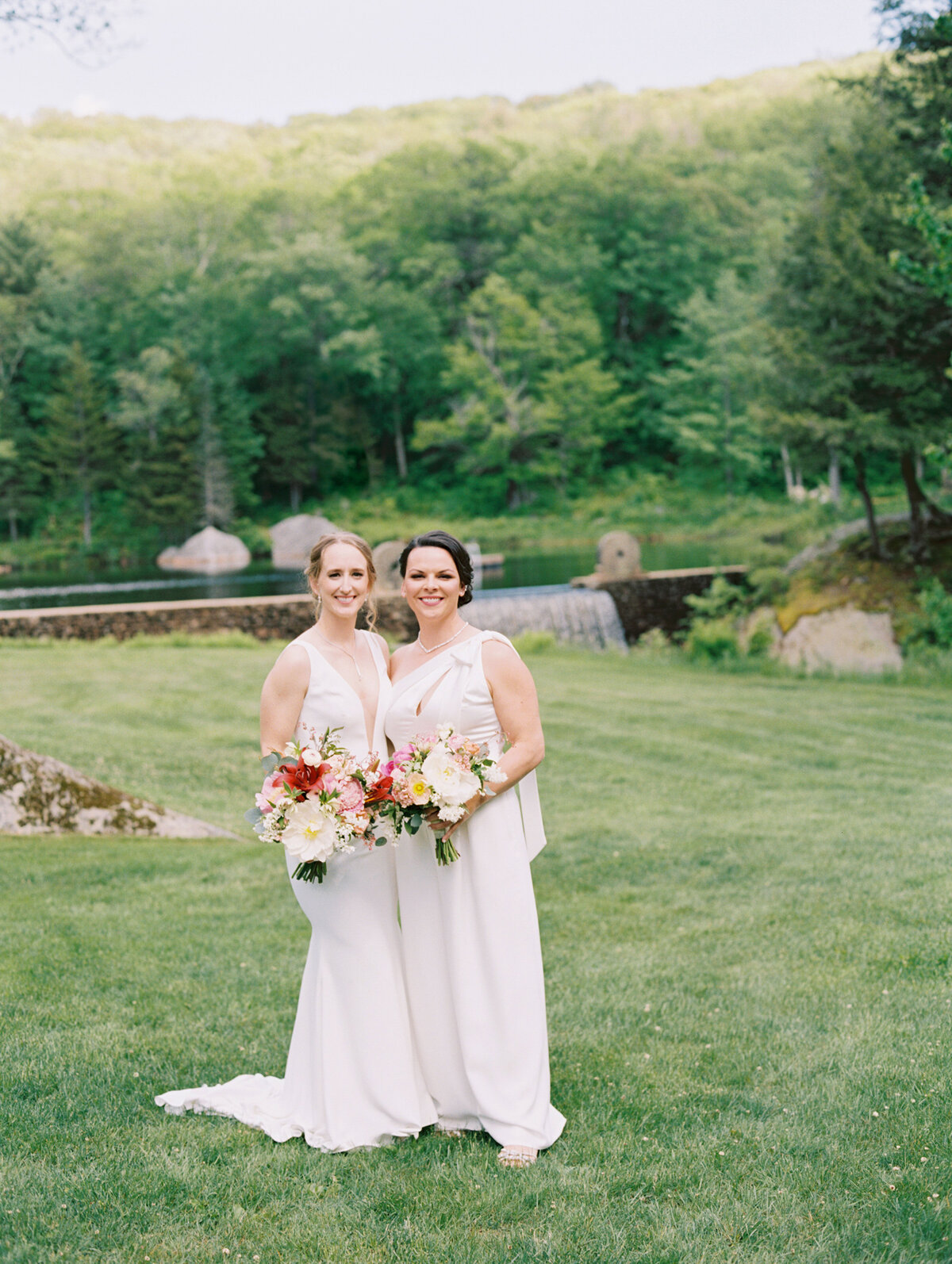 Bride portraits at Lakefalls Lodge wedding in Munsonville, New Hampshire