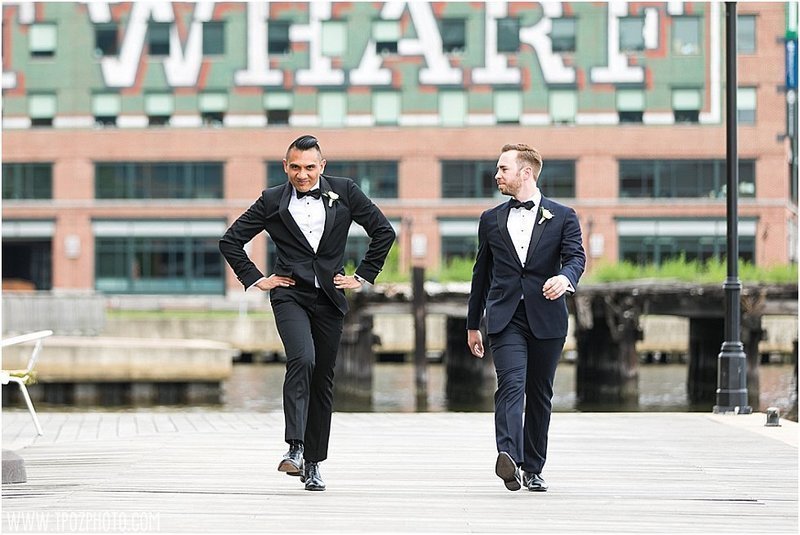 model walk-off at a Gay wedding at the Frederick Douglass Maritime Museum in Baltimore