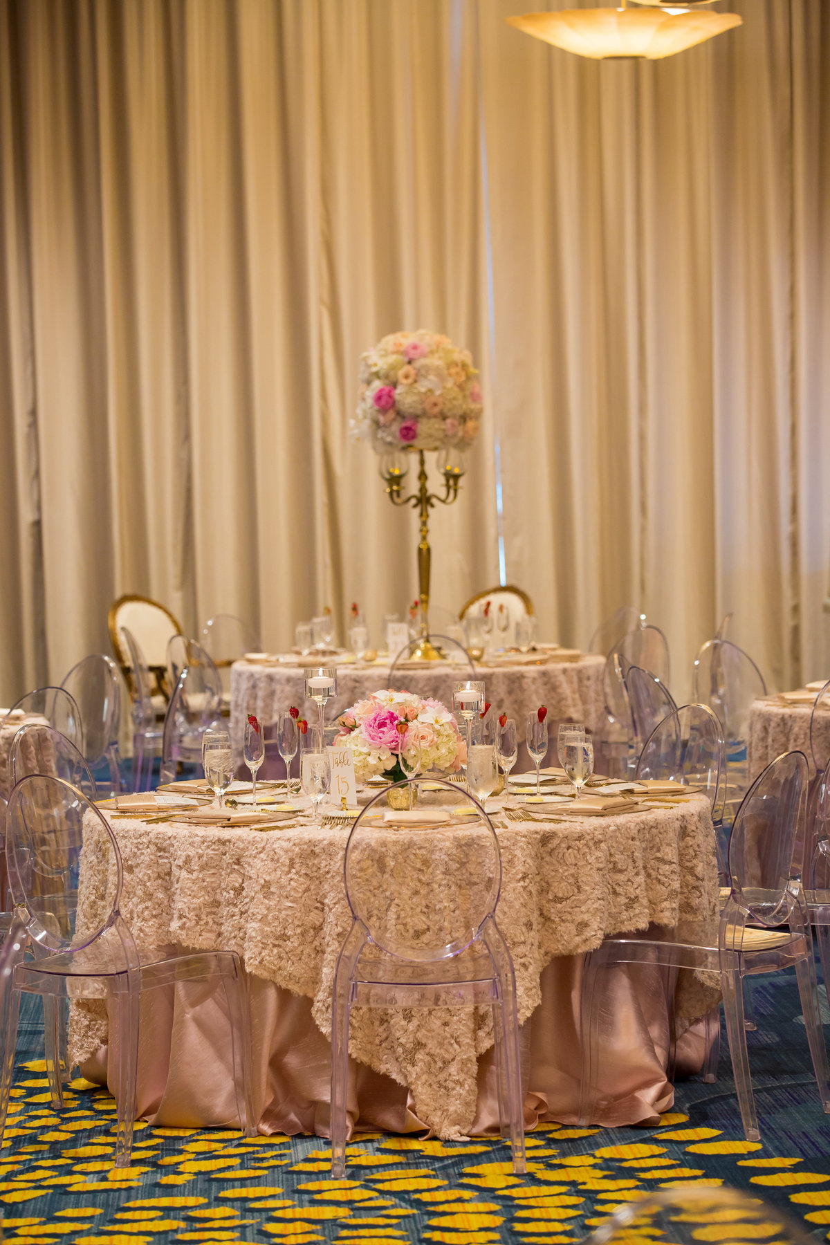 Beauty and the Beast wedding at Opal Sands. tampa wedding planners. blush and gold wedding. tandy wedding. tampa wedding florist. tampa wedding photographers. ghost chairs. gold chargers. A chair affair