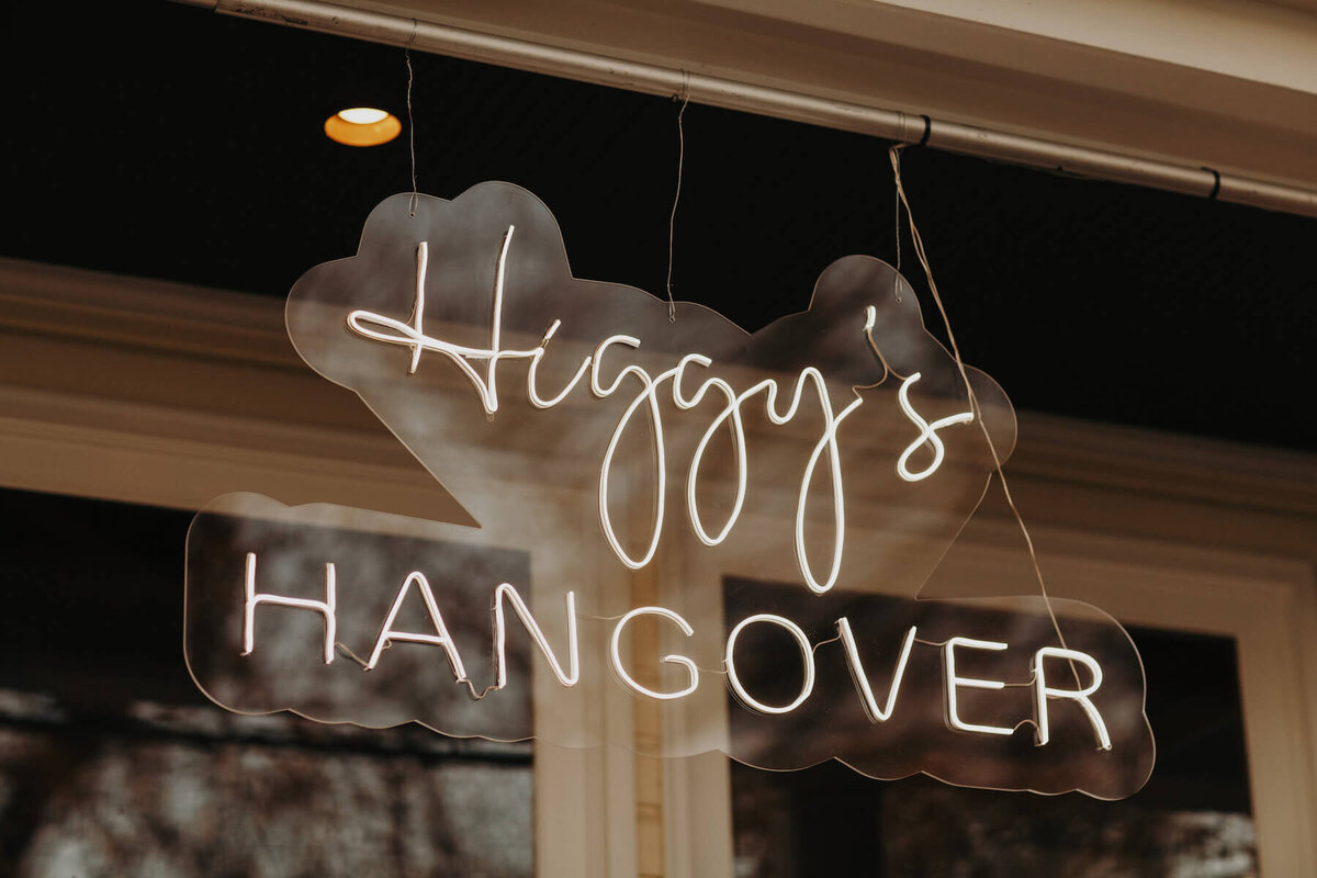 Higgy's Hangover neon sign
