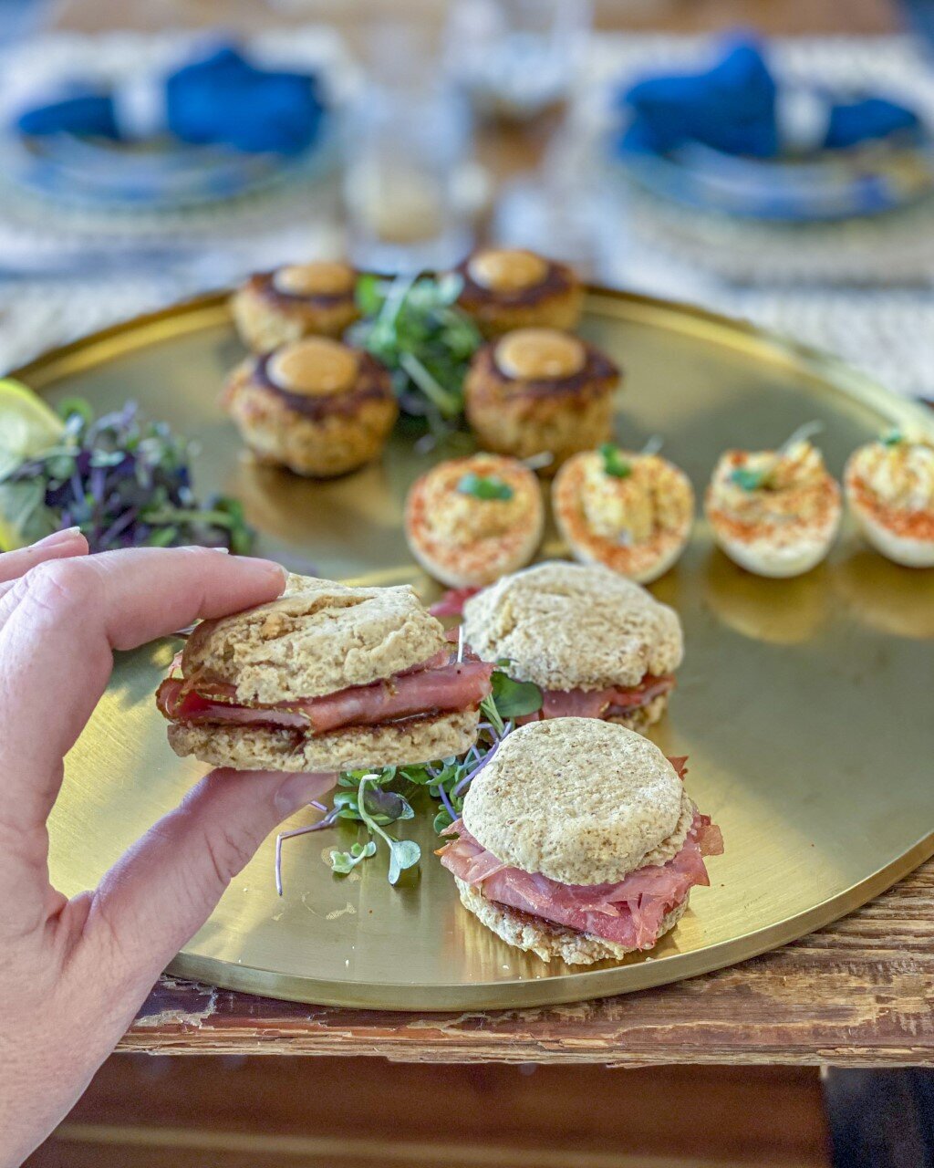 Sweet potato biscuits with ham (1)
