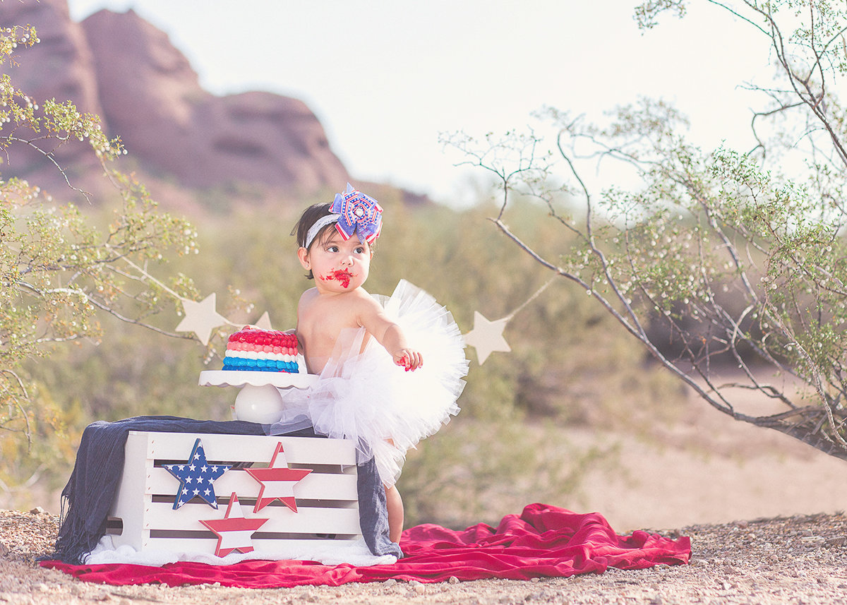 Independence Day 4th of July First Birthday Photography by Plume Designs & Photography of Scottsdale, Arizona