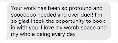 A thank you message about Shae Savage's womb work