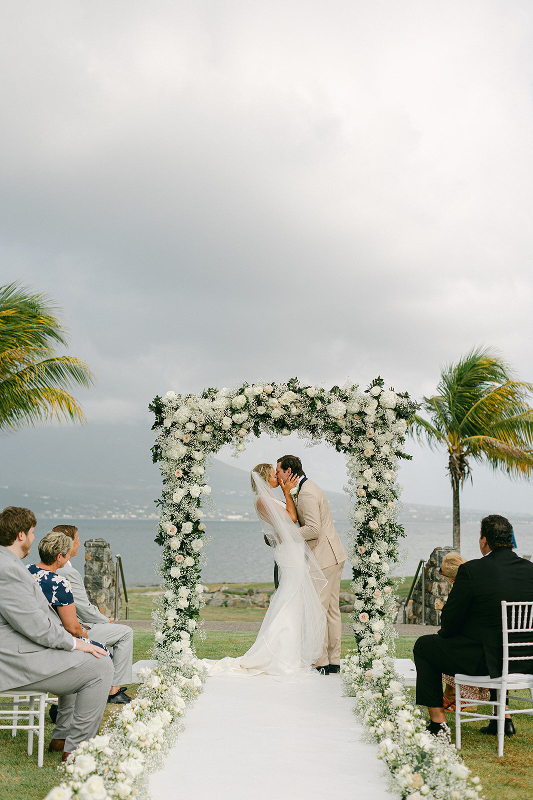Romantic destination wedding on the beach in St. Kitts, Caribbean