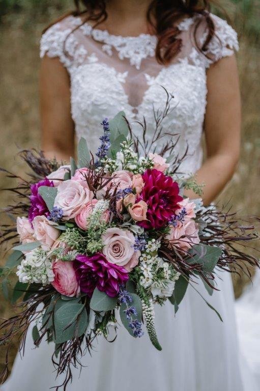 BKC4U WEDDING FLOWERS MIXED BRIDAL BOUQUET pink purple bridal dahlia bridal bouquet