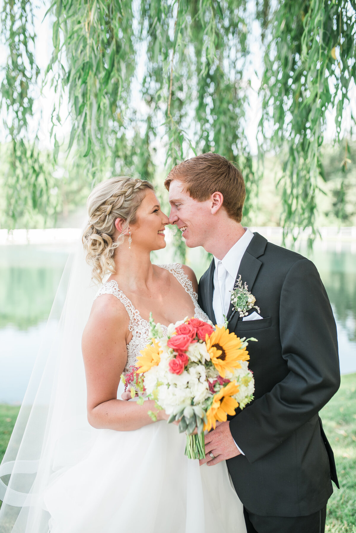 bride and groom wedding portrait at pond view farm maryland wedding venue maryland wedding photographer