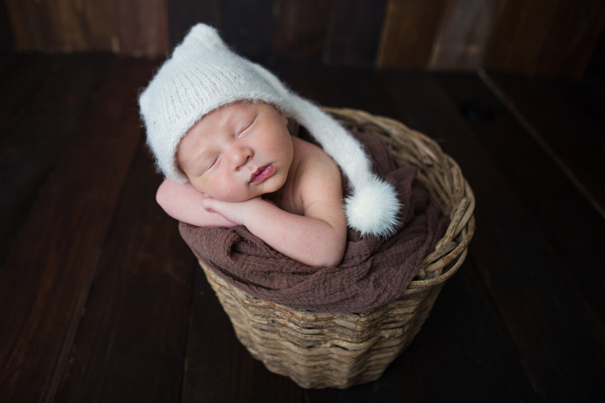 Newborn Baby Boy In a Basket