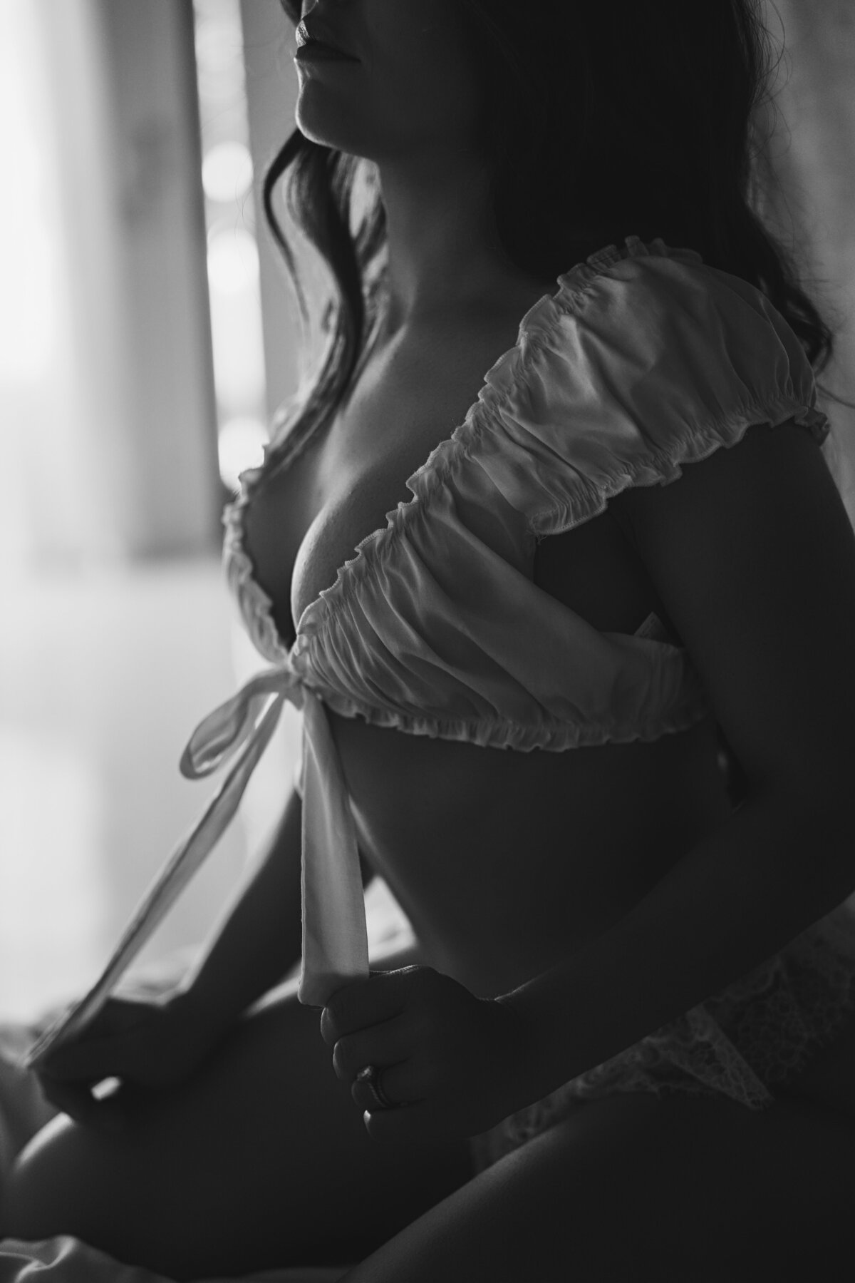 Client celebrating her 40th birthday with a boudoir photoshoot in Fresno, California.
