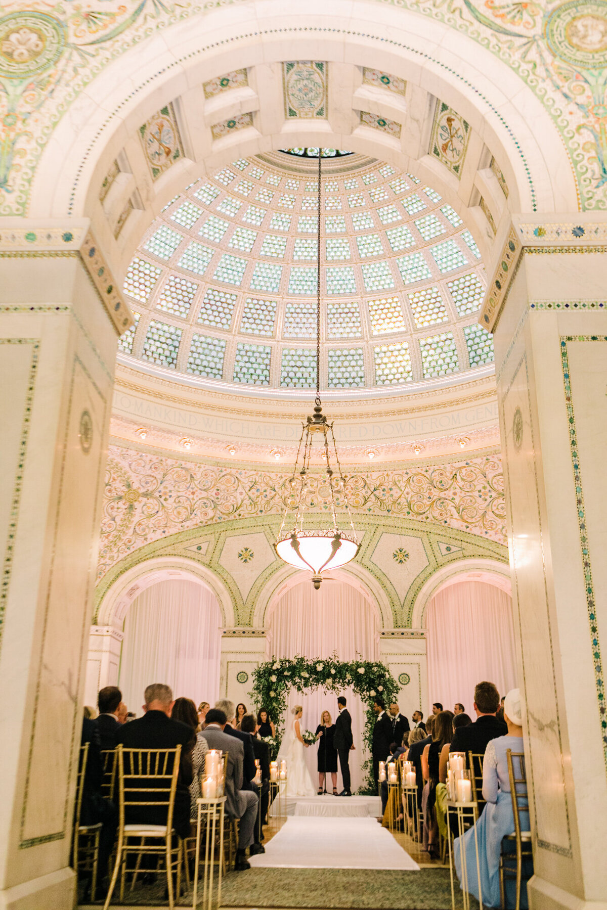 A beautiful wedding ceremony taken at the historic Chicago Cultural Center
