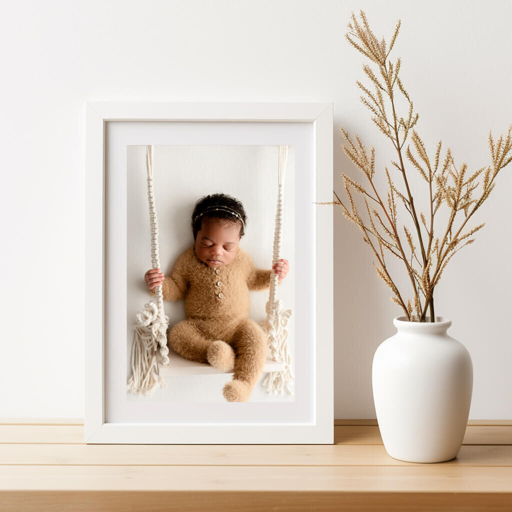 Newborn photography framed print