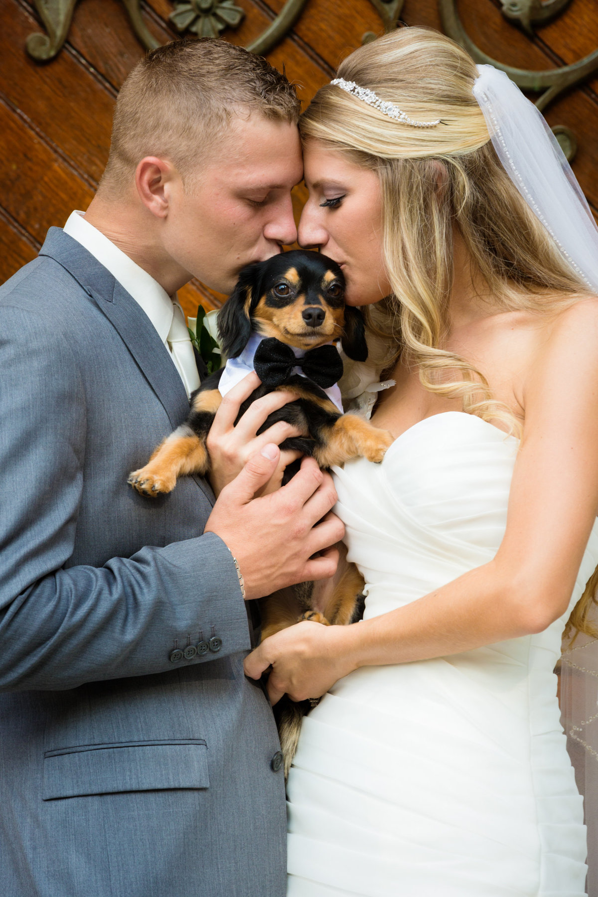 Bride and Groom and dog