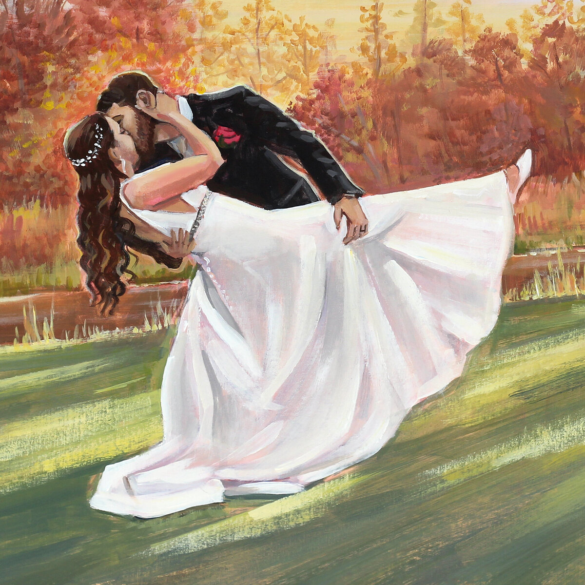 Wedding Painting Commissions by Ben Keys | Emily and Tyler, Photo Commission, detail