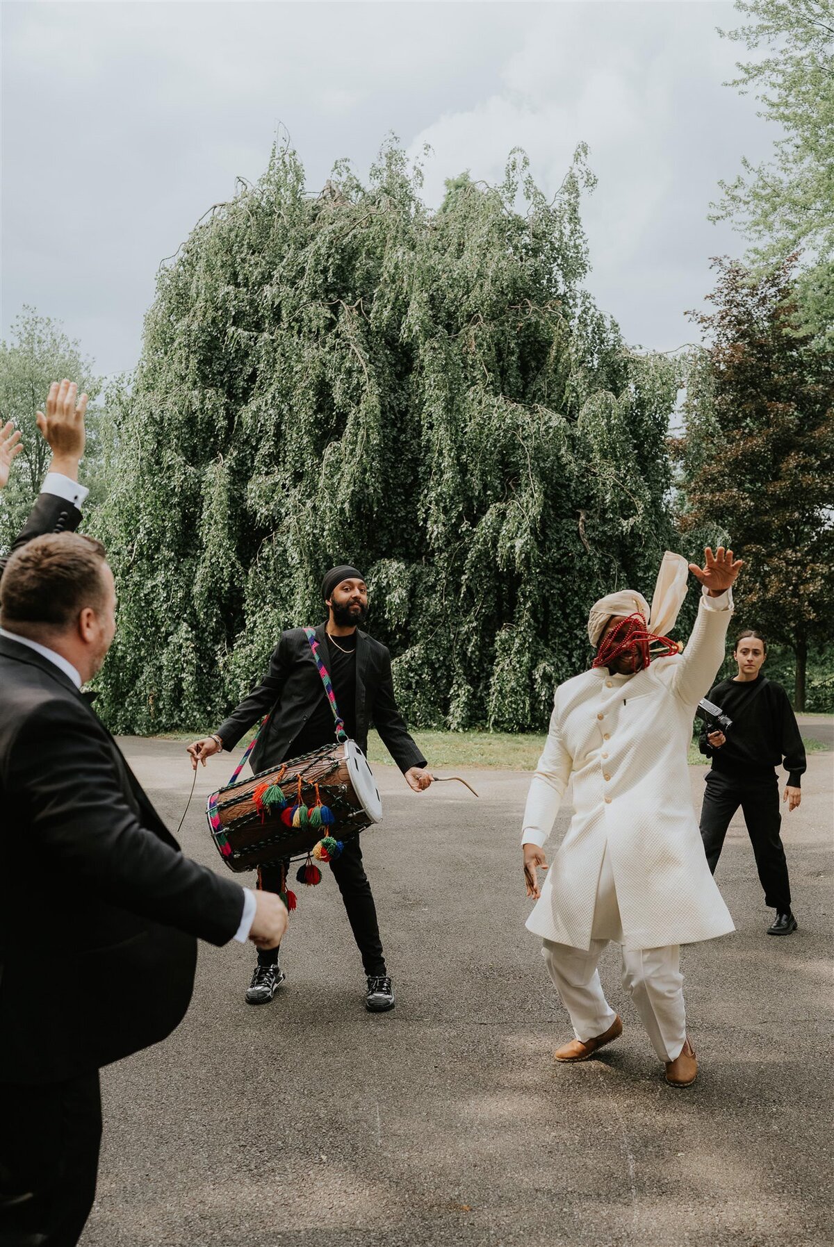 Barat with a Groom and Dhol Drummer at Ankony Carriage House in the Hudson Valley with Hudson Valley Wedding Planner Canvas Weddings