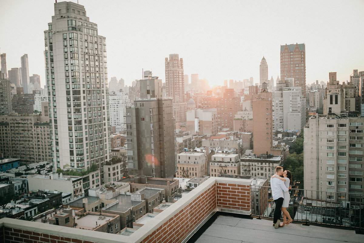 Incredible Manhattan rooftop engagement shoot, photographed by Sweetwater.