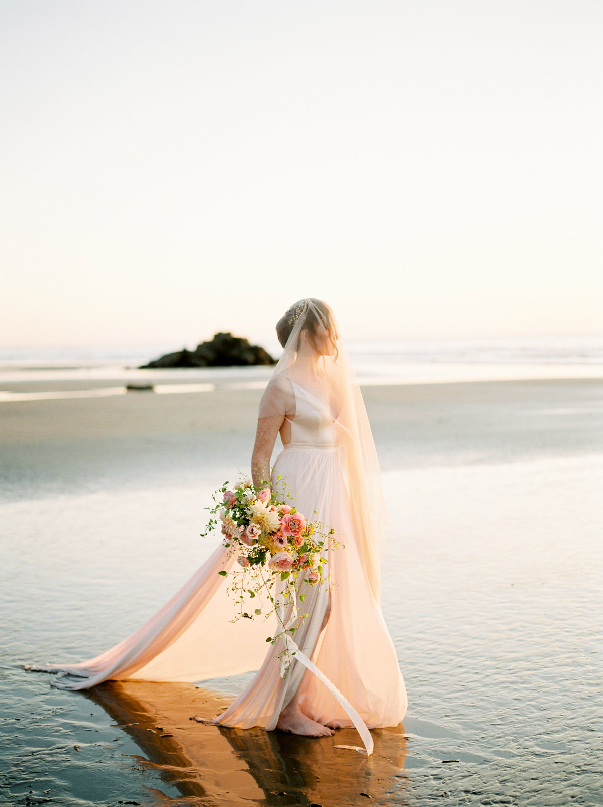 oceanside bridal portrait