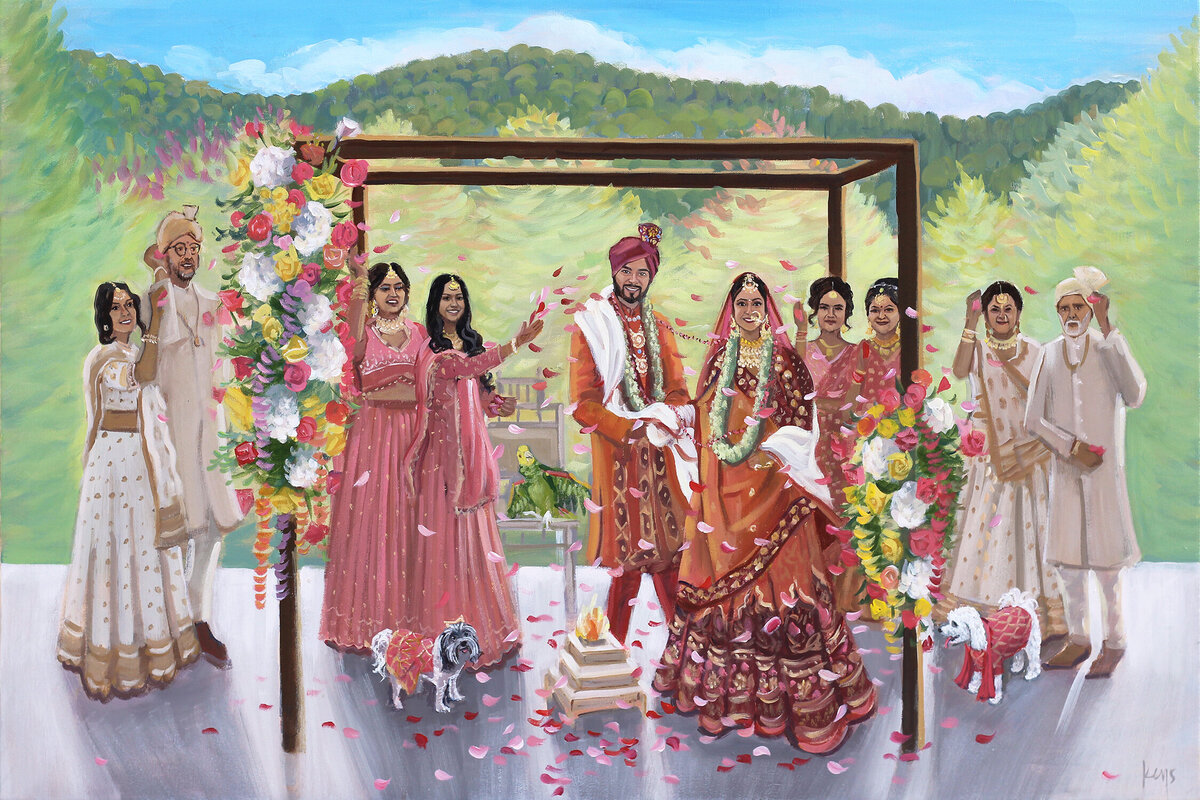 indian wedding ceremony painting