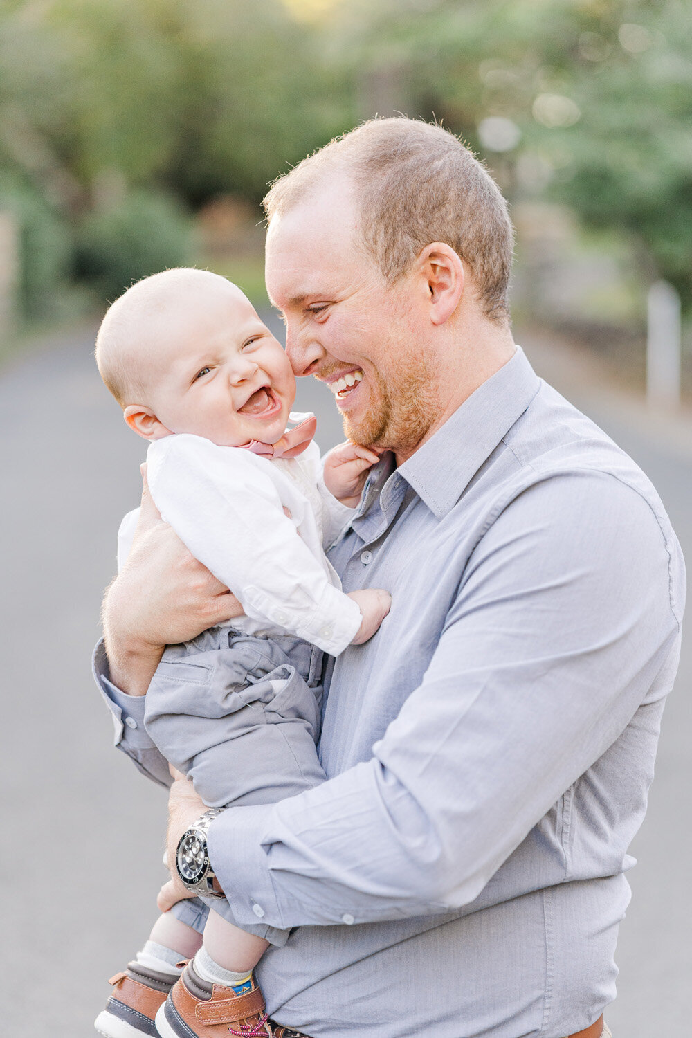 dad & baby laughing taken by family photographer in Warrenton, Virginia
