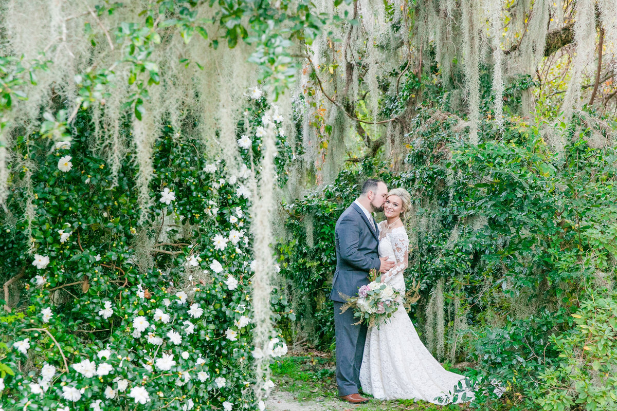 bride + groom at the legare waring house charleston