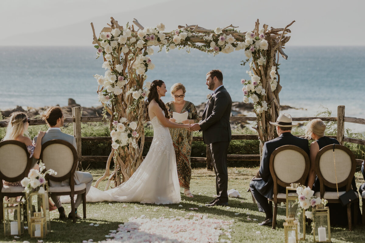ritz Maui Wedding oceanfront ceremony