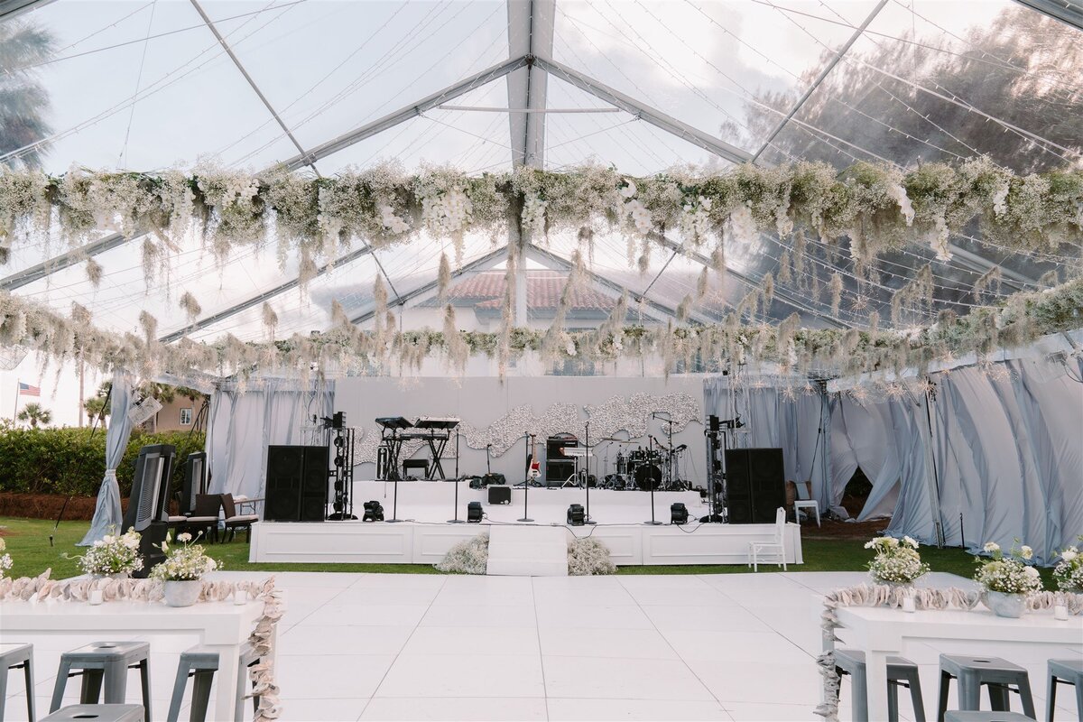 luxury clear tent wedding reception at Sea Island