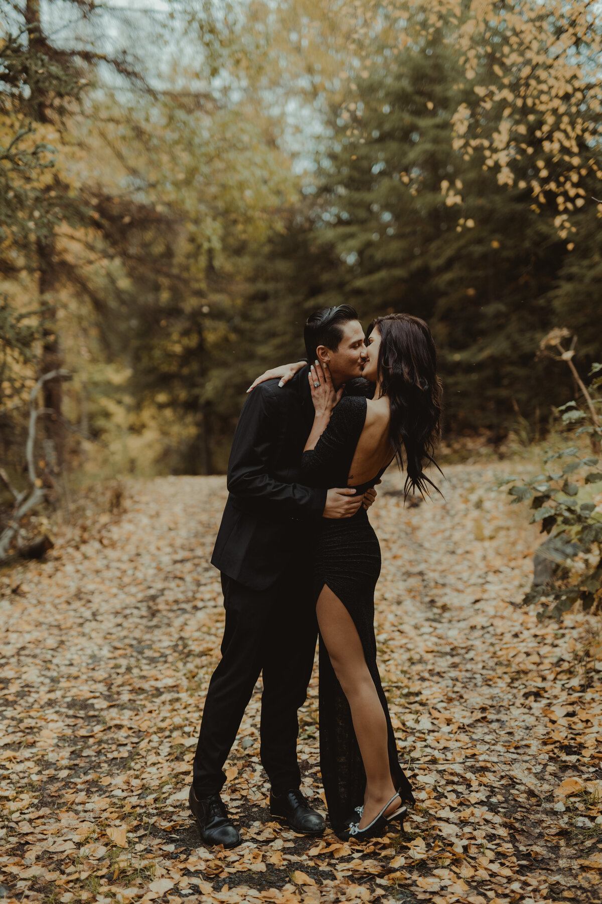 fall themed engagement photo session