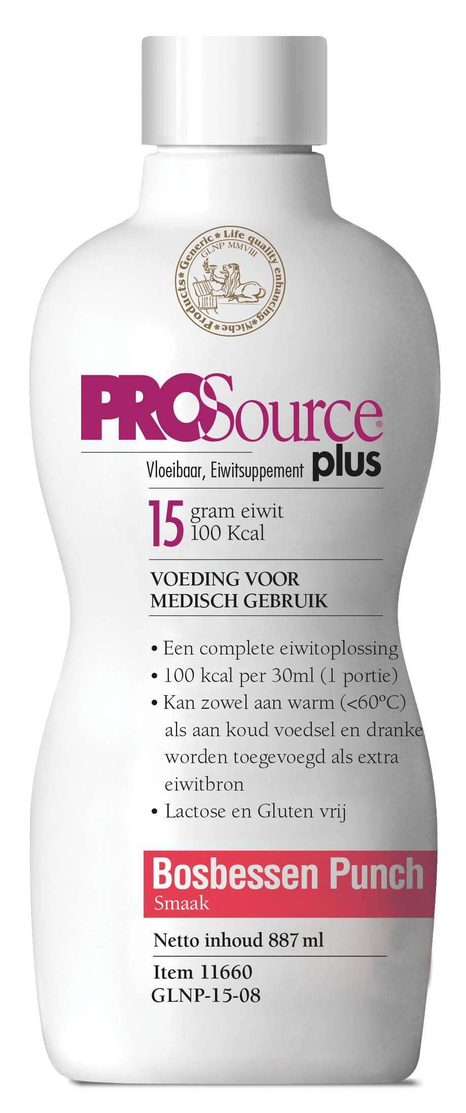 Prosource plus fles bosbessen punch 2020 leeg