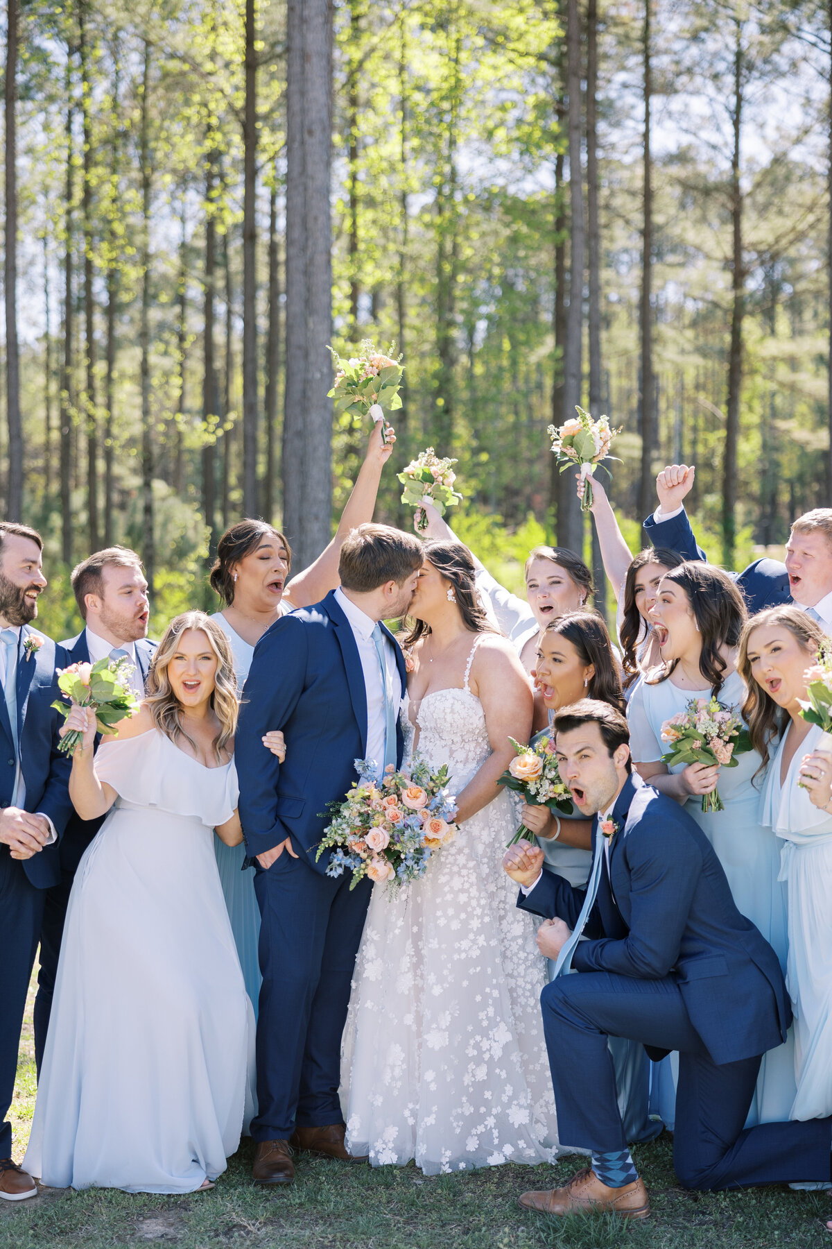 Baby blue bridal party