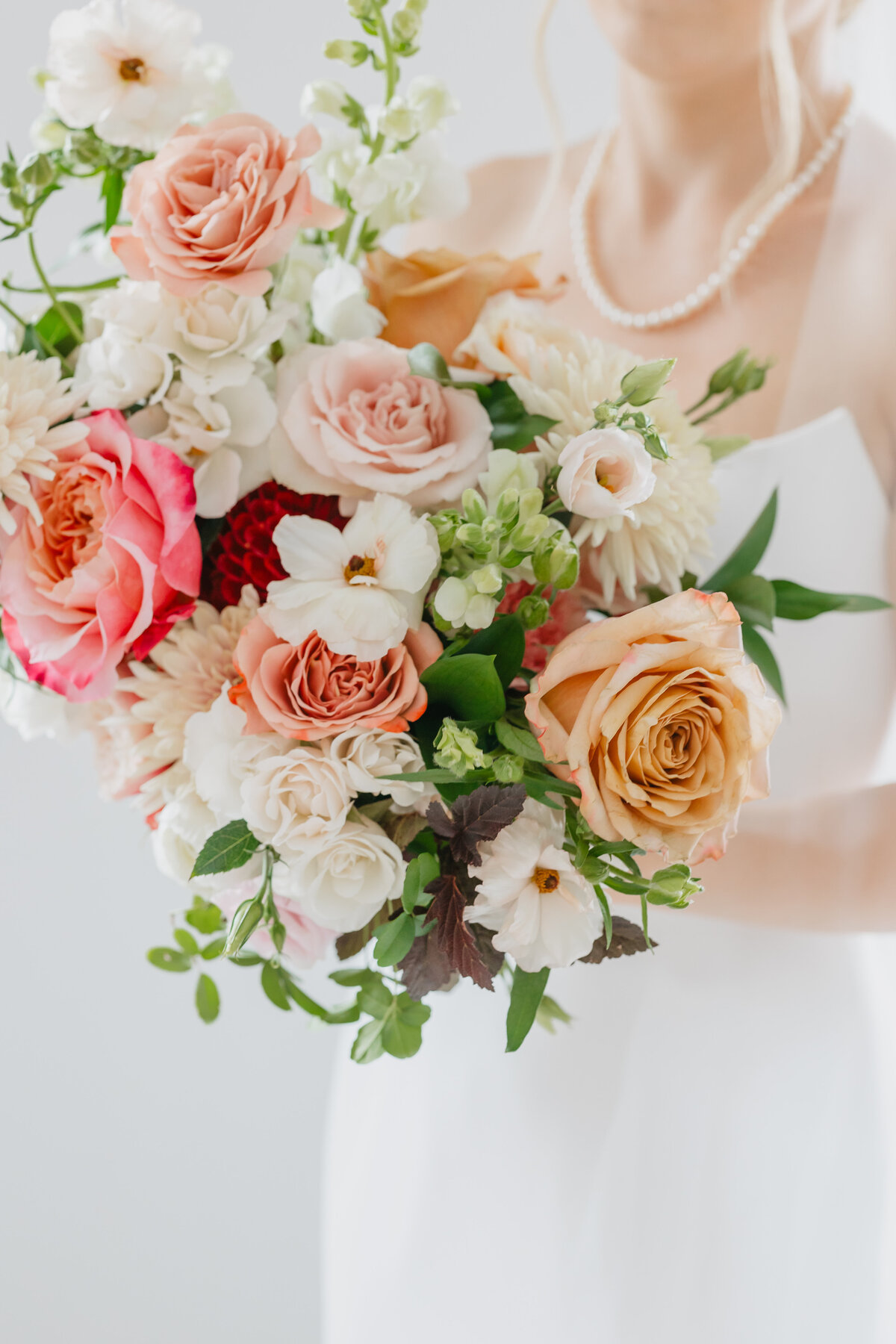 color bride bouquet, studio fleurette, hutton house florist