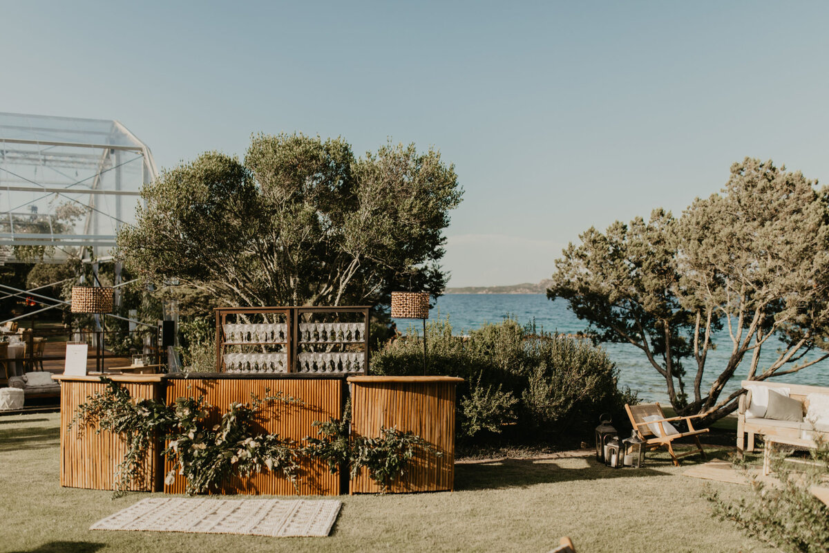 Stylish outdoor wedding by the Sardinian coastline