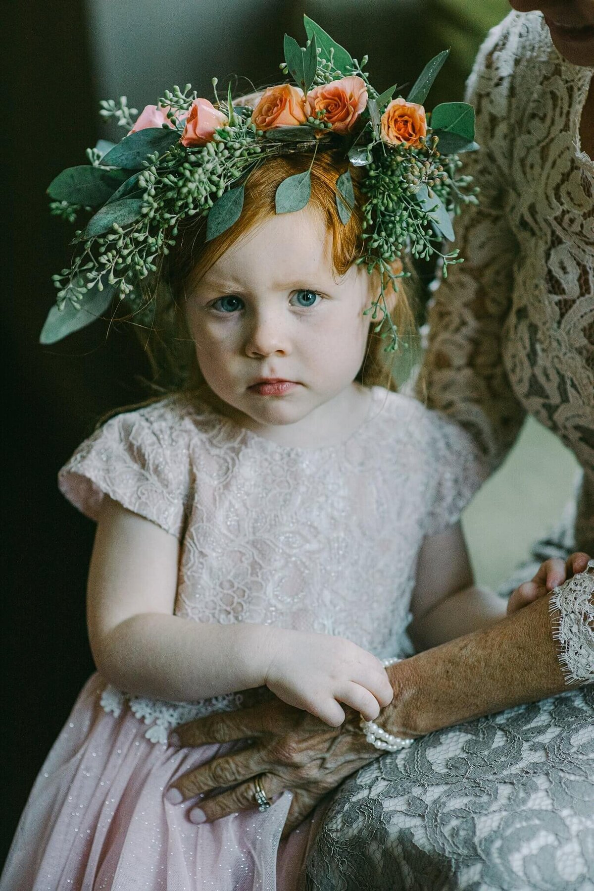 cute flower girl with flower crown