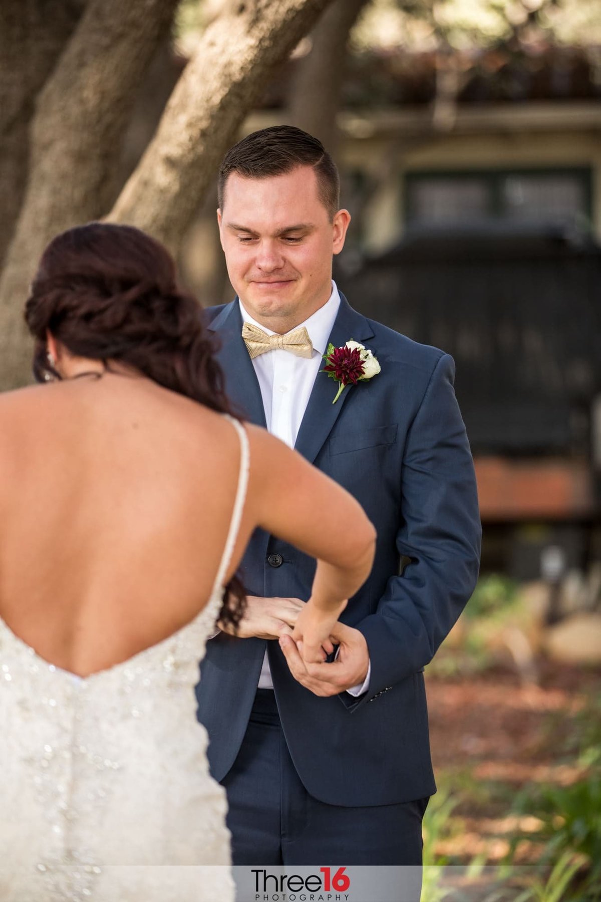 Groom takes his Bride by her hand