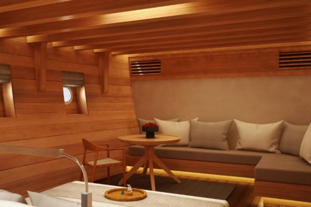 Amandira Luxury Yacht Charter Indonesia  Cabin Sofa