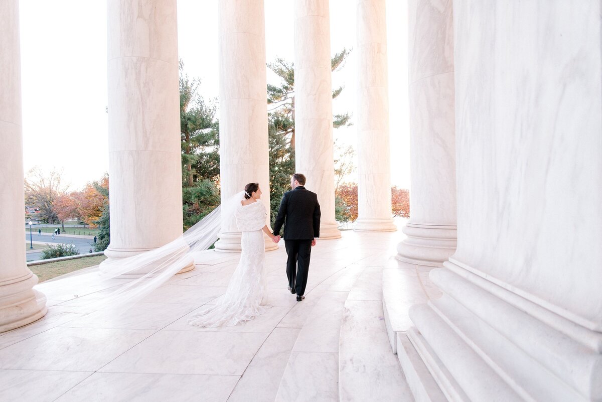 Event-Planning-DC-Washington-DC-Wedding-Planner-Jefferson-memorial-Photography-DuJour-bride-groom-walking