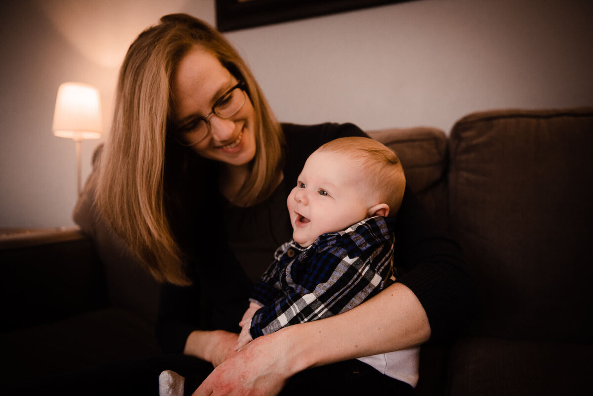 Mother and son for in-home Toronto family photography session