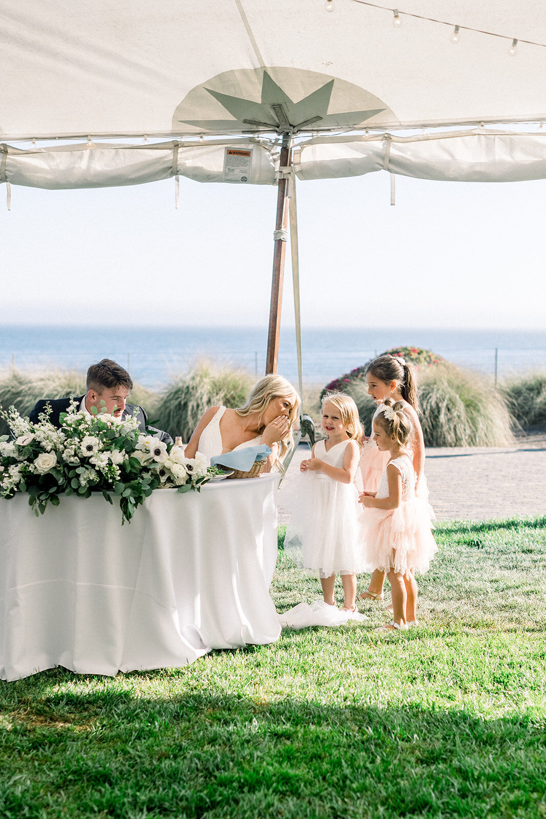 Sweetheart wedding table at Dolphin Bay Resort in Pismo Beach, CA